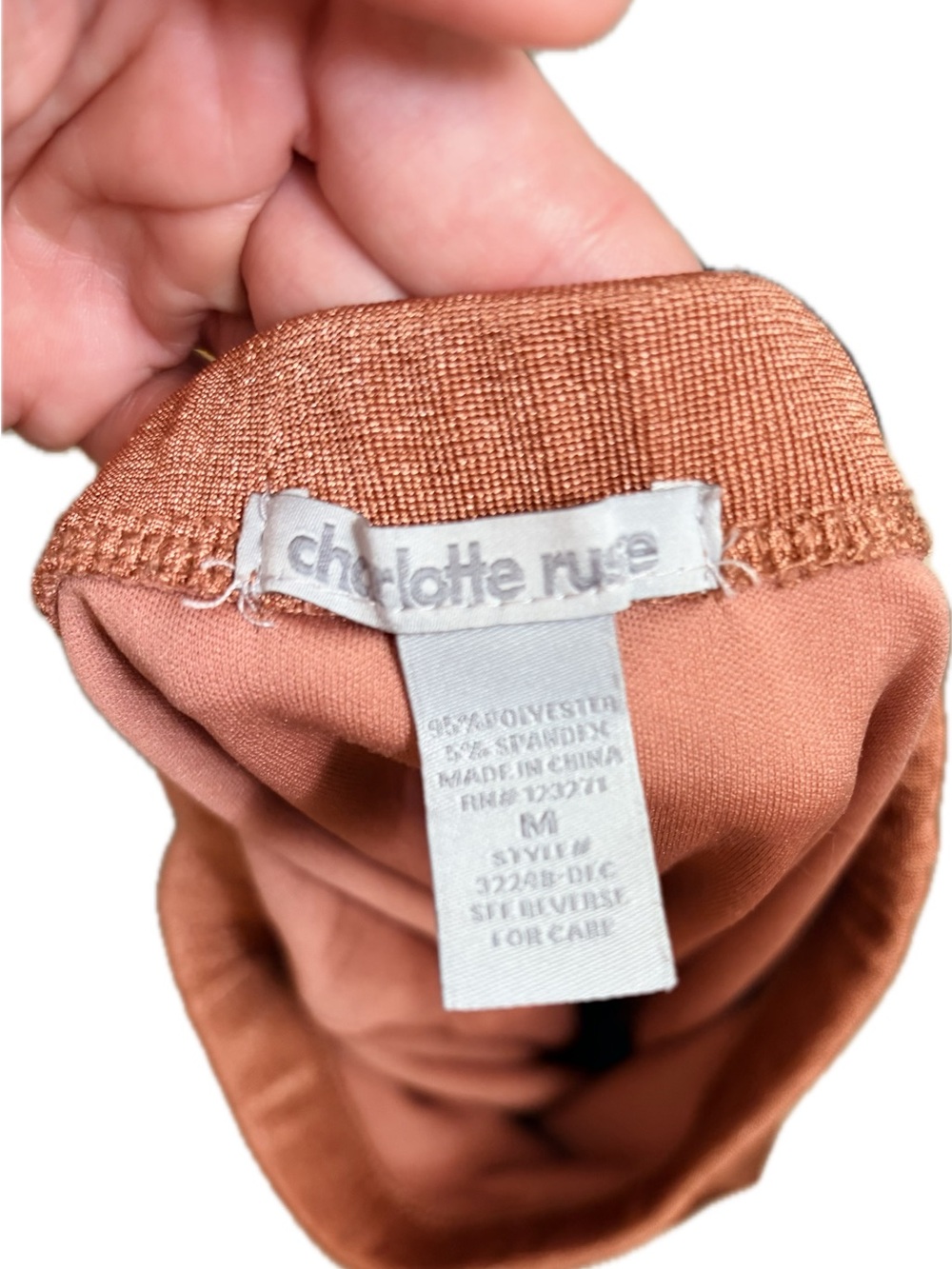 Charlotte Russe Rust-Colored Sleeveless Tank Top/Tube Top